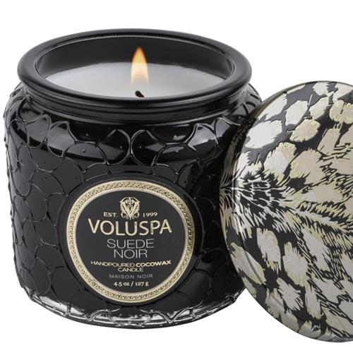 Voluspa - Bougie - 4,5oz Petite Jar Suede Noir - Photo 1